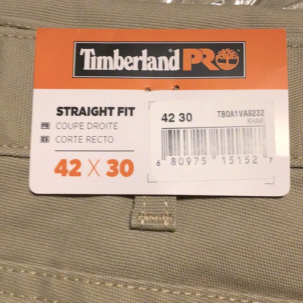 Timberland Pants 42 x 30 Khaki Straight Fit Pro Series Flex Canvas [New] - Picture 2 of 5